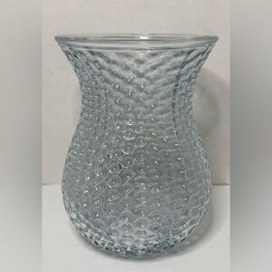 Elegant Hourglass Glass Flower Vase Dimple Clear Centerpiece Decor Made In China